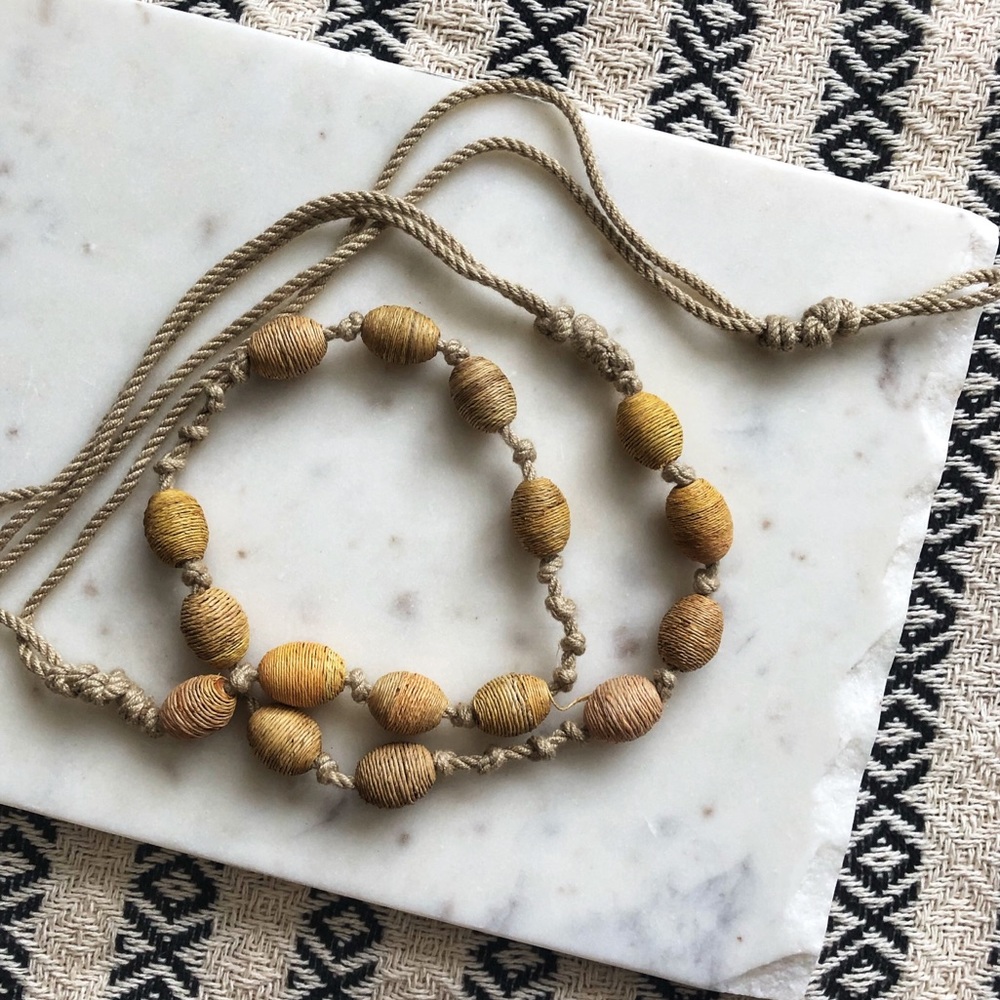 Yellow Beaded Bohemian Belt